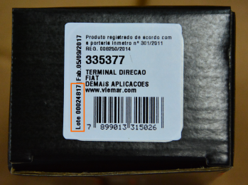 Exemplo de lote na etiqueta da embalagem